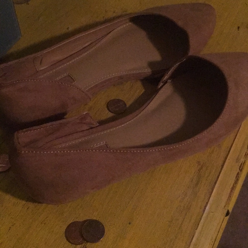 Tan faux suede flats